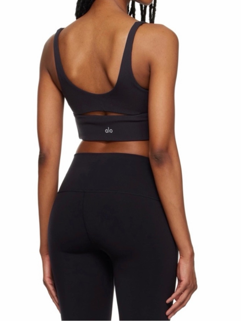 ALO Yoga Black Scoop-Back Sports Bra